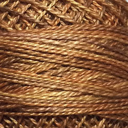 Valdani Perlé Cotton Variegated: O505 - Toffee - washed golden browns, subtle beiges, soft tans - Hattie & Della