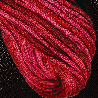 Valdani 6 Strand  Embroidery Floss Variegated: O507 - Rich Wine - rose burgundy, muted mulberry fuchsia