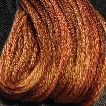 Valdani 6 Strand  Embroidery Floss Variegated: O513 - Coffee Roast - soft medium golden browns, golden rusty beiges