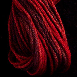 Valdani 6 Strand  Embroidery Floss Variegated: O523 - Cherry Basket - deep cherry reds, dark browns