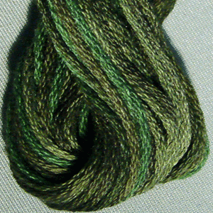 Valdani 6 Strand  Embroidery Floss Variegated: O526 - Green Pastures - summer-leaf greens