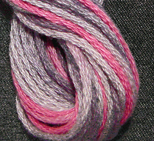 Valdani 6 Strand  Embroidery Floss Variegated: O542 - Vintage Lavender - quiet dusty roses, lavender