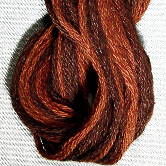 Valdani 6 Strand  Embroidery Floss Variegated: O547 - Burnt Chocolate - dark browns, black