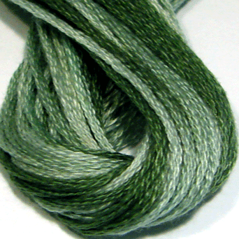 Valdani 6 Strand  Embroidery Floss Variegated: O556 - Wintergreen Mint - pale greens