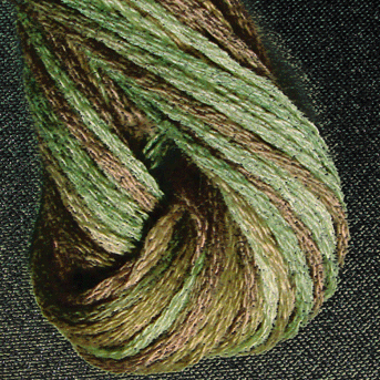Valdani 6 Strand  Embroidery Floss Variegated: O565 - Icy Leaves - icy olives