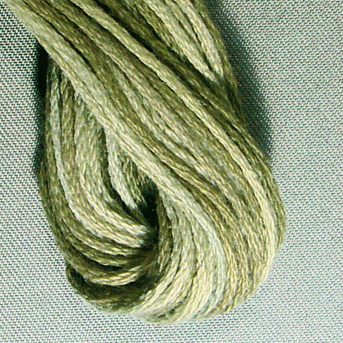 Valdani 6 Strand  Embroidery Floss Variegated: O579 - Faded Olive - dusty olive shades