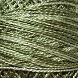 Valdani Perlé Cotton Variegated:O579 - Faded Olive - dusty olive shades - Hattie & Della