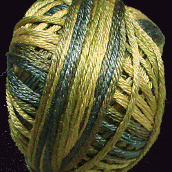 Valdani Silk Floss 6 Strand -  Variegated:  M19 - Green Olives - DISCONTINUED