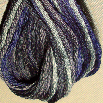 Valdani 6 Strand  Embroidery Floss Variegated: P7 - Withered Blue - Vintage Hues Sampler Collection