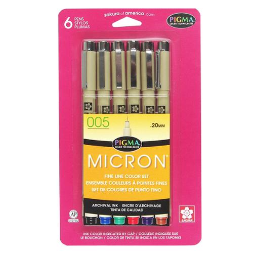 Pigma Micron 005 Pen 6 Color