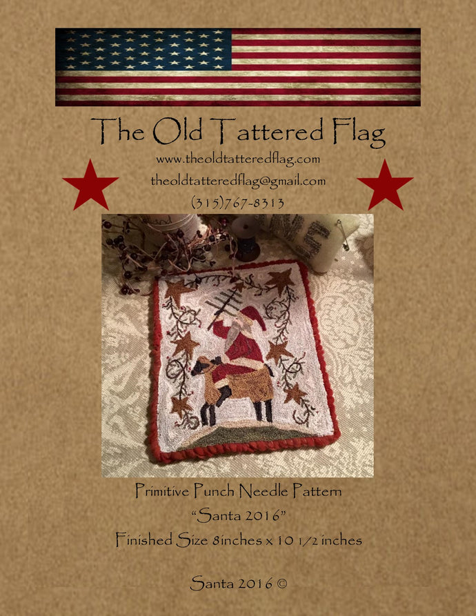 Punch Needle Pattern - Santa 2016 by Old Tattered Flag