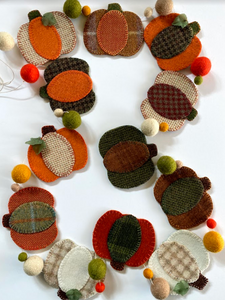DIGITAL DOWNLOAD: Pumpkin Patch Wool Garland Pattern - Hattie & Della