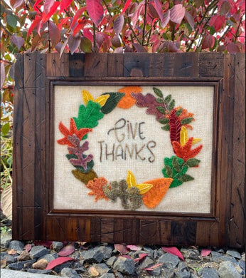 DIGITAL DOWNLOAD: Give Thanks Wool Applique Pattern