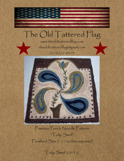 Punch Needle Pattern - Tulip Swirl by Old Tattered Flag