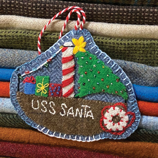CBTS-Wool Kit/Printed Pattern-USS SANTA-Christmas By The Sea