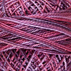Valdani Perlé Cotton Variegated: V60 - Pinks & Purples - medium pinks, lavender, purples - Hattie & Della