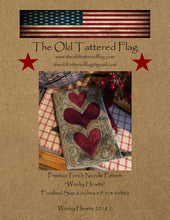 Load image into Gallery viewer, Punch Needle Pattern - Wonky Hearts by Old Tattered Flag