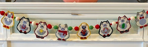 Printed Pattern w/Wool Balls - Wool Garland Ornament Pattern: Yeti's in a Row