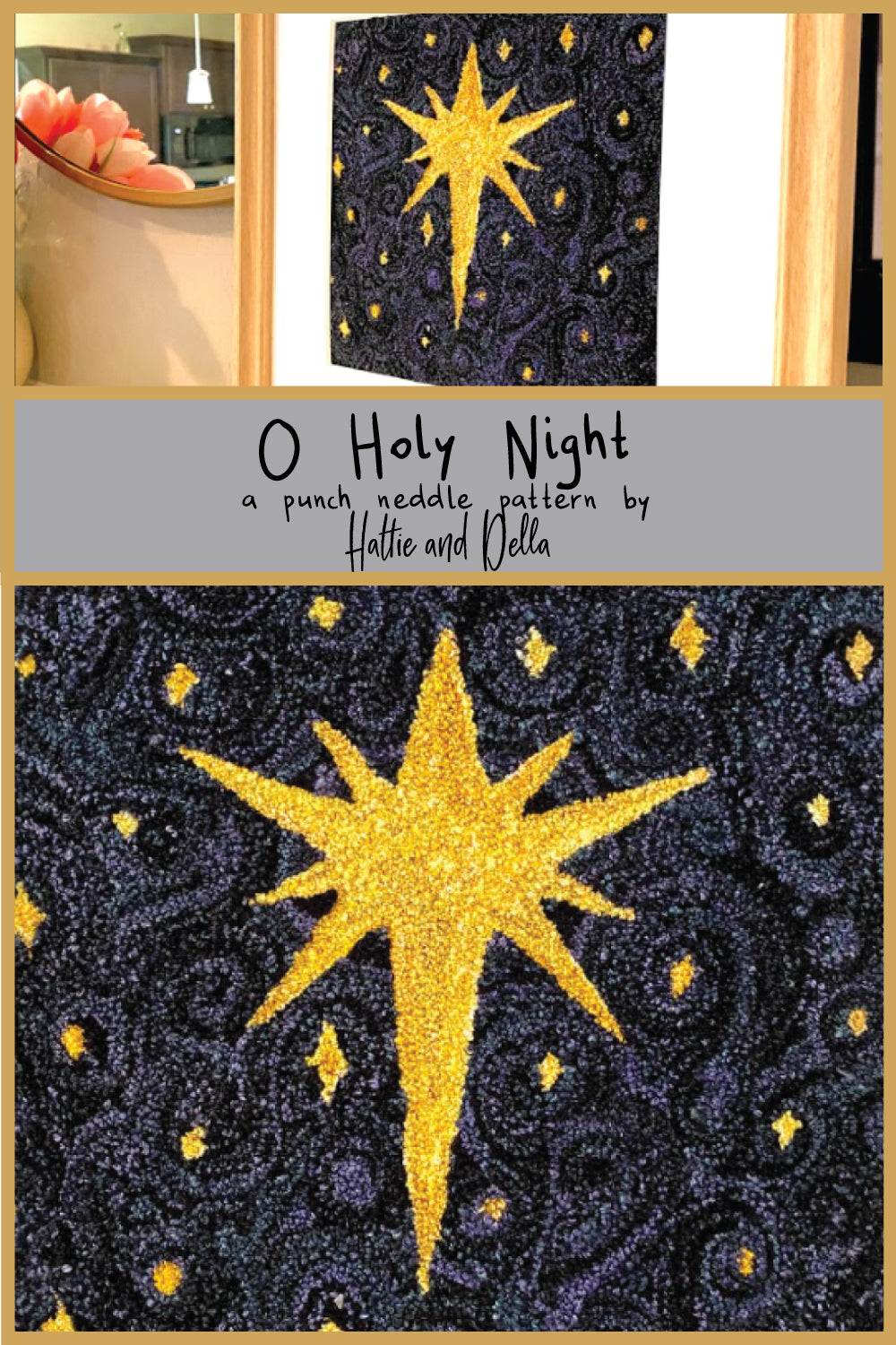 DIGITAL DOWNLOAD: O Holy Night Punch Needle Pattern - Hattie And Della
