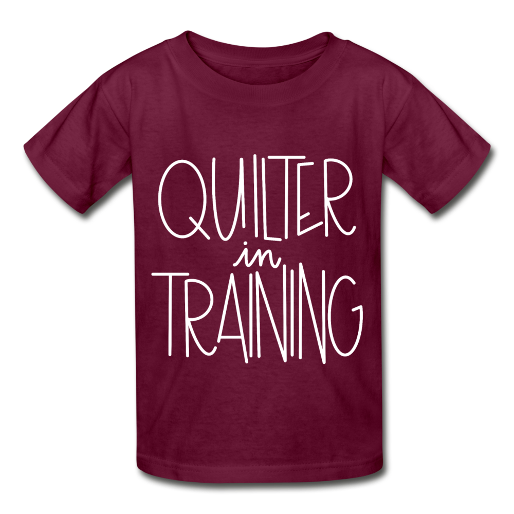 Quilter in Training - Gildan Ultra Cotton Youth T-Shirt - burgundy