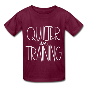 Quilter in Training - Gildan Ultra Cotton Youth T-Shirt - burgundy