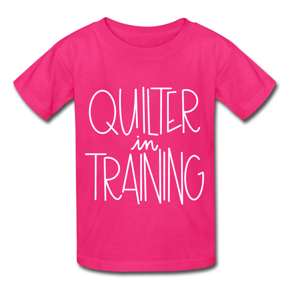 Quilter in Training - Gildan Ultra Cotton Youth T-Shirt - fuchsia