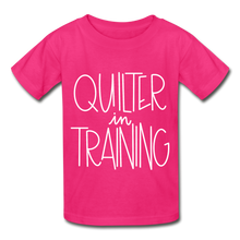 Load image into Gallery viewer, Quilter in Training - Gildan Ultra Cotton Youth T-Shirt - fuchsia
