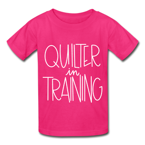 Quilter in Training - Gildan Ultra Cotton Youth T-Shirt - fuchsia