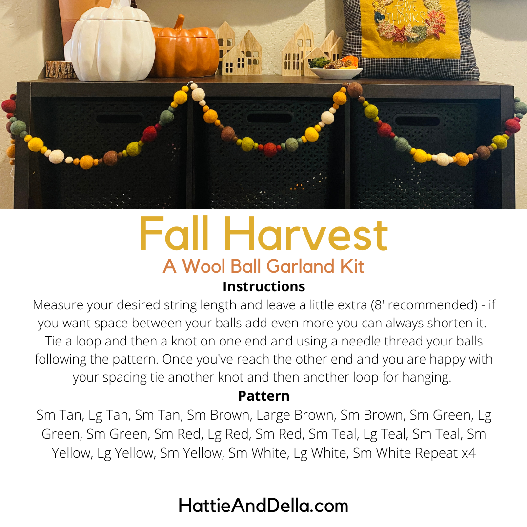 You String - Garland Wool Balls ONLY: Fall Harvest